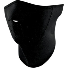 3-PANEL HALF FACE MASK WITH NECK SHIELD ONE SIZE SOLID BLACK